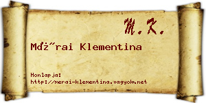 Mérai Klementina névjegykártya